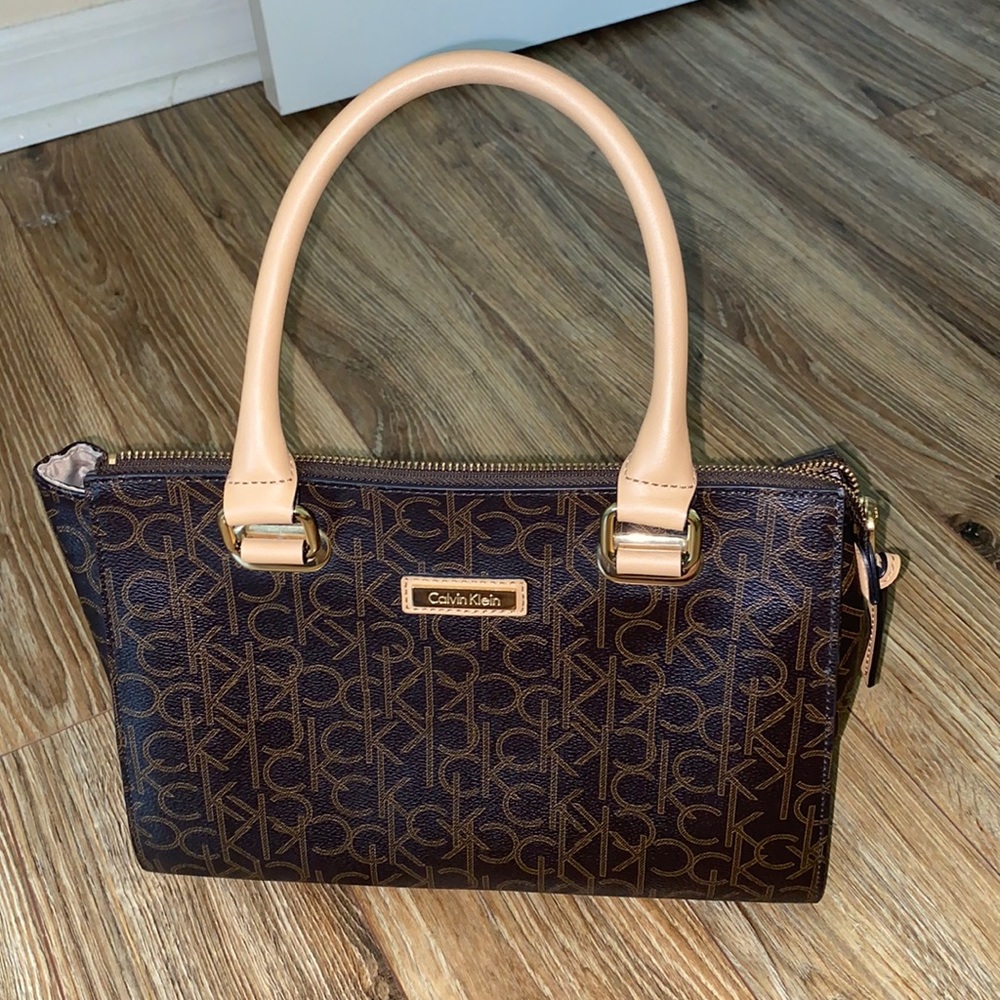 brown calvin klein purse